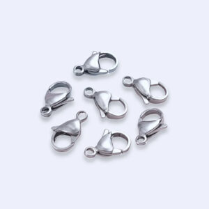 Steely Pop Korulukot 7x11mm hopea 5kpl, Ruostumaton teräs 304