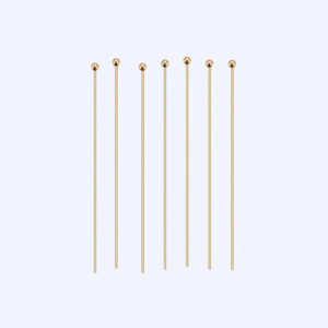 Steely Pop Korupiikit pallolla 40x0,7mm 20kpl, Ruostumaton teräs 304, 18K kultaus