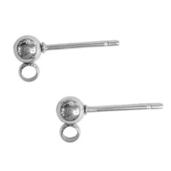 Steely Pop Korvakorutapit pallokoristeella 10kpl, Ruostumaton teräs 304