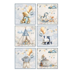 Reprint Kuviokartonki A4, KP0171 Baby boy Tags