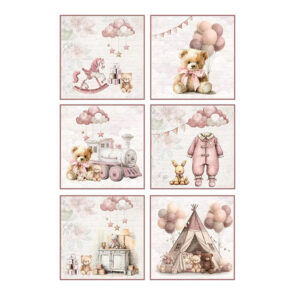 Reprint Kuviokartonki A4, KP0172 Baby girl Tags
