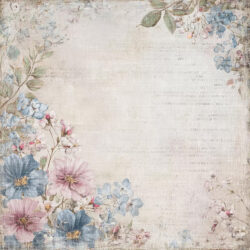 Reprint Skräppipaperi 30x30cm, RP0725 Happiness , flowers Corner