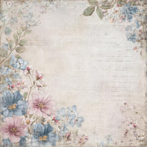 Reprint Skräppipaperi 30x30cm, RP0725 Happiness , flowers Corner