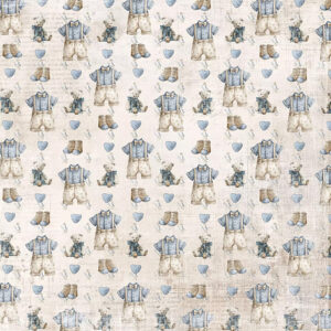 Reprint Skräppipaperi 30x30cm, RP0727 Blue heart cloud