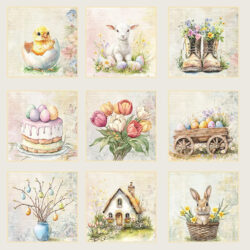 Reprint Skräppipaperi 30x30cm, RP0684 Easter tags