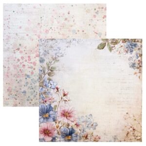 Reprint Skräppipaperi 30x30cm, RP0725 Happiness , flowers Corner