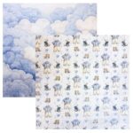 Reprint Skräppipaperi 30x30cm, RP0727 Blue heart cloud