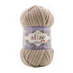 Alize Velluto lanka 100g, 530 Harmaanruskea
