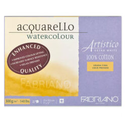 Fabriano Artistico Akvarellilehtiö 300g, 23x30,5cm, Puolikarkea, Extra White