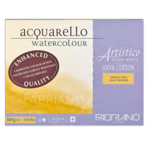 Fabriano Artistico Akvarellilehtiö 300g, 23x30,5cm, Puolikarkea, Extra White