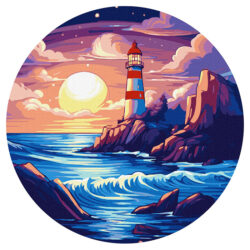 Ideyka Painting by numbers pyöreä 26cm, KHO-R1044 On the Ocean Shore