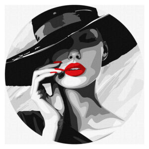 Ideyka Painting by numbers pyöreä 26cm, KHO-R1158 The Lady in the hat