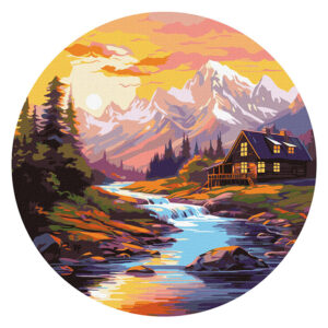 Ideyka Painting by numbers pyöreä 39cm, KHO-R1019 House by the river