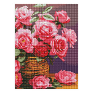 Ideyka Timanttimaalaustaulu 30x40cm, Colorful Roses, Full Crystal