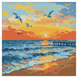 Ideyka Timanttimaalaustaulu 30x30cm, On the Seashore, Full Crystal