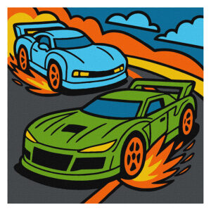 Ideyka Painting by numbers For Kids 25x25cm, KHO1324 Hot Races