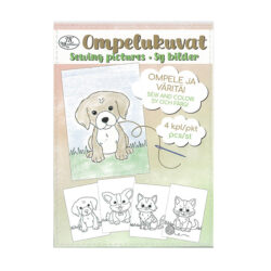 Ompelukuvat A5, 2217 Kissat ja koirat 4kpl