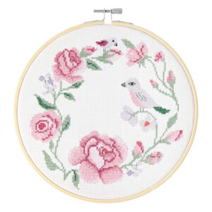 Rico Design Kirjontasetti 20cm, Wreath of Roses