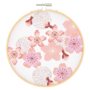 Rico Design Kirjontasetti 15cm, Cherry Blossom