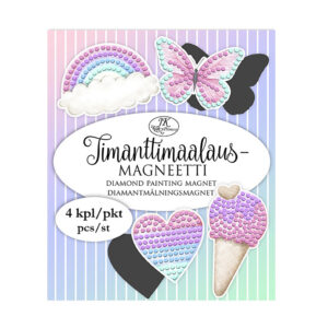 Timanttimaalaus magneetti, 2021 Lila/Pinkki 4kpl