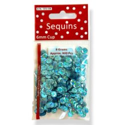 Paljetti 6mm 8g, Vaaleansininen