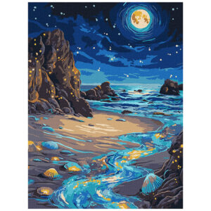 Ideyka Painting by numbers 30x40cm, KHO6387 Shining shore with extra metallic paints