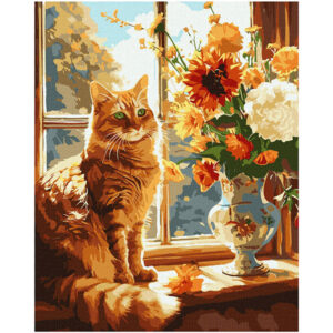 Ideyka Painting by numbers 40x50cm, KHO6604 Red kitty