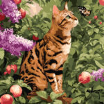 Ideyka Painting by numbers 40x40cm, KHO6794 Bengal cat