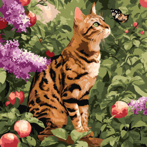 Ideyka Painting by numbers 40x40cm, KHO6794 Bengal cat