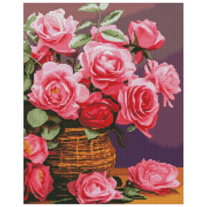 Ideyka Timanttimaalaustaulu 40x50cm, Colorful roses, Full Crystal