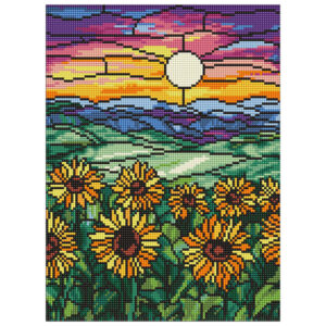 Ideyka Timanttimaalaustaulu 30x40cm, A field of sunflowers, Full Crystal