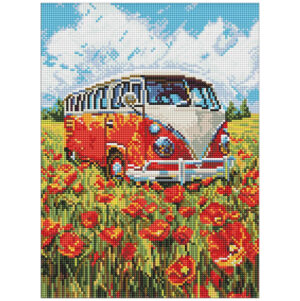 Ideyka Timanttimaalaustaulu 30x40cm, A journey into the red, Full Crystal