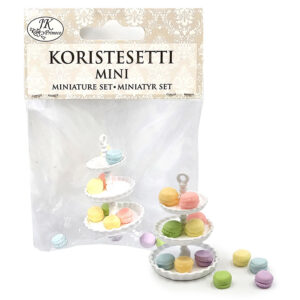 Miniatyyri, 8410 Koristesetti mini tarjotin ja macaronit