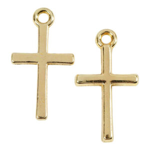 Metalliriipus, risti 10x18mm, kullanvärinen 20kpl