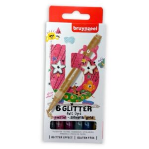 Bruynzeel Glitter -huopakynät, pastellisävyt 6 väriä