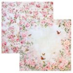 Reprint Skräppipaperi 30x30cm, RP0751 Butterflies and Roses