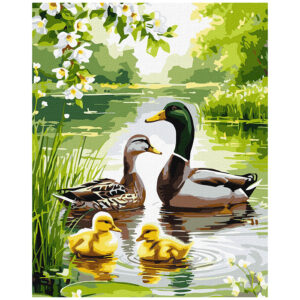 Ideyka Painting by numbers 40x50cm, KHO6939 Duck Family at Dawn