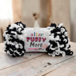 Alize Puffy More 150g, 6627 Musta/Valkoinen