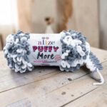 Alize Puffy More 150g, 6558 Harmaa / valkoinen