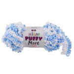 Alize Puffy More 150g, 6266 Vaaleansininen / valkoinen