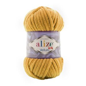 Alize Velluto lanka 100g, 002 Sinapinkeltainen