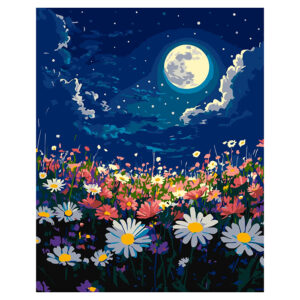 Ideyka Painting by numbers 40x50cm, KHO6386 Mystical night over a spring meadow