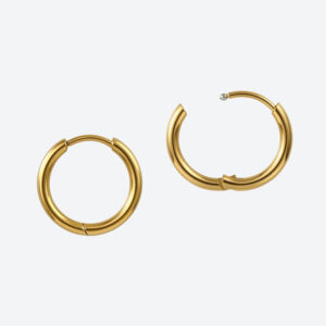 Steely pop korvakorurenkaat huggie 16mm, 4kpl ruostumaton teräs 304 18k kultaus
