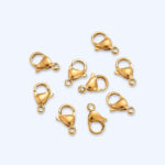 Steely pop korulukot 7x11mm 5kpl, ruostumaton teräs 304 18k kultaus