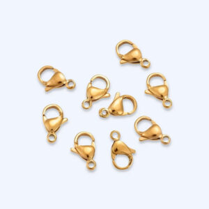 Steely pop korulukot 7x11mm 5kpl, ruostumaton teräs 304 18k kultaus