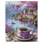 Ideyka Timanttimaalaustaulu 40x50cm, AMO20286 Coffee in purple tones