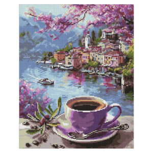 Ideyka Timanttimaalaustaulu 40x50cm, AMO20286 Coffee in purple tones