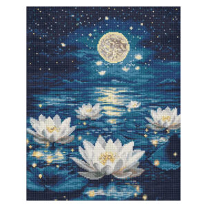 Ideyka Timanttimaalaustaulu 40x50cm, AMO8226 Lotus under the glow