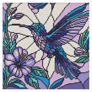Ideyka Timanttimaalaustaulu 30x30cm, AMO8319 Stained glass window